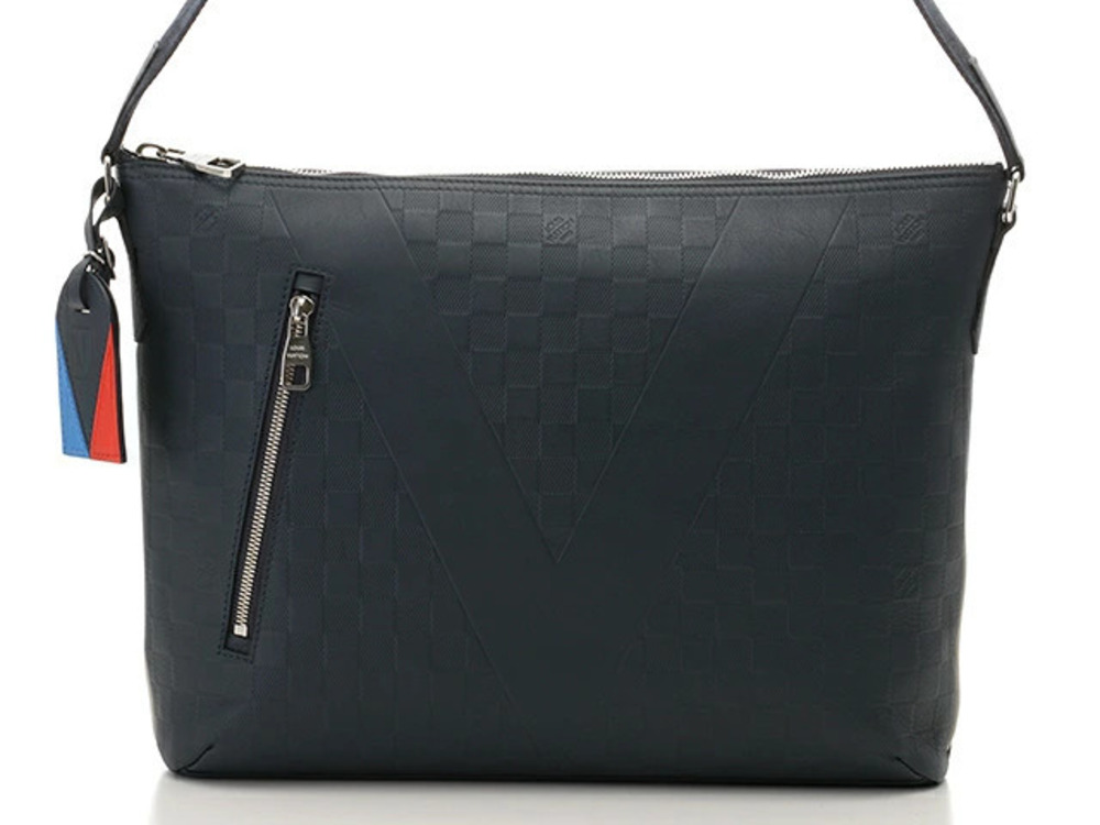 LOUIS VUITTON Mick Shoulder Bag Navy Blue Damier Infini Americas Cup